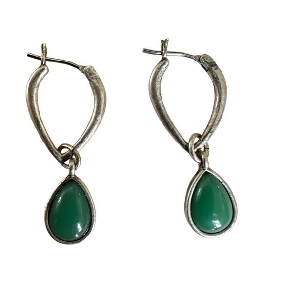 ๐ฟ Boho Reversible Green cross Teardrop Earrings - Picture 6 of 7